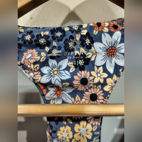 OFFLINE by Aerie Recharge Floral Longline Sports Bra Tank L Low Support Built In - Picture 4 of 6